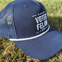 VOTED FELON  Trucker Navy Hat