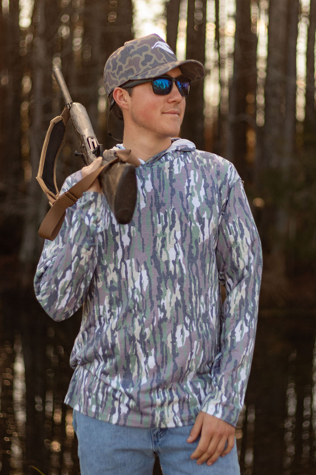 Bottomland Camo/Long sleeve Performance Hoodie