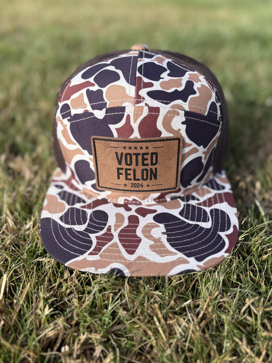 OG Camo VOTED FELON Hat