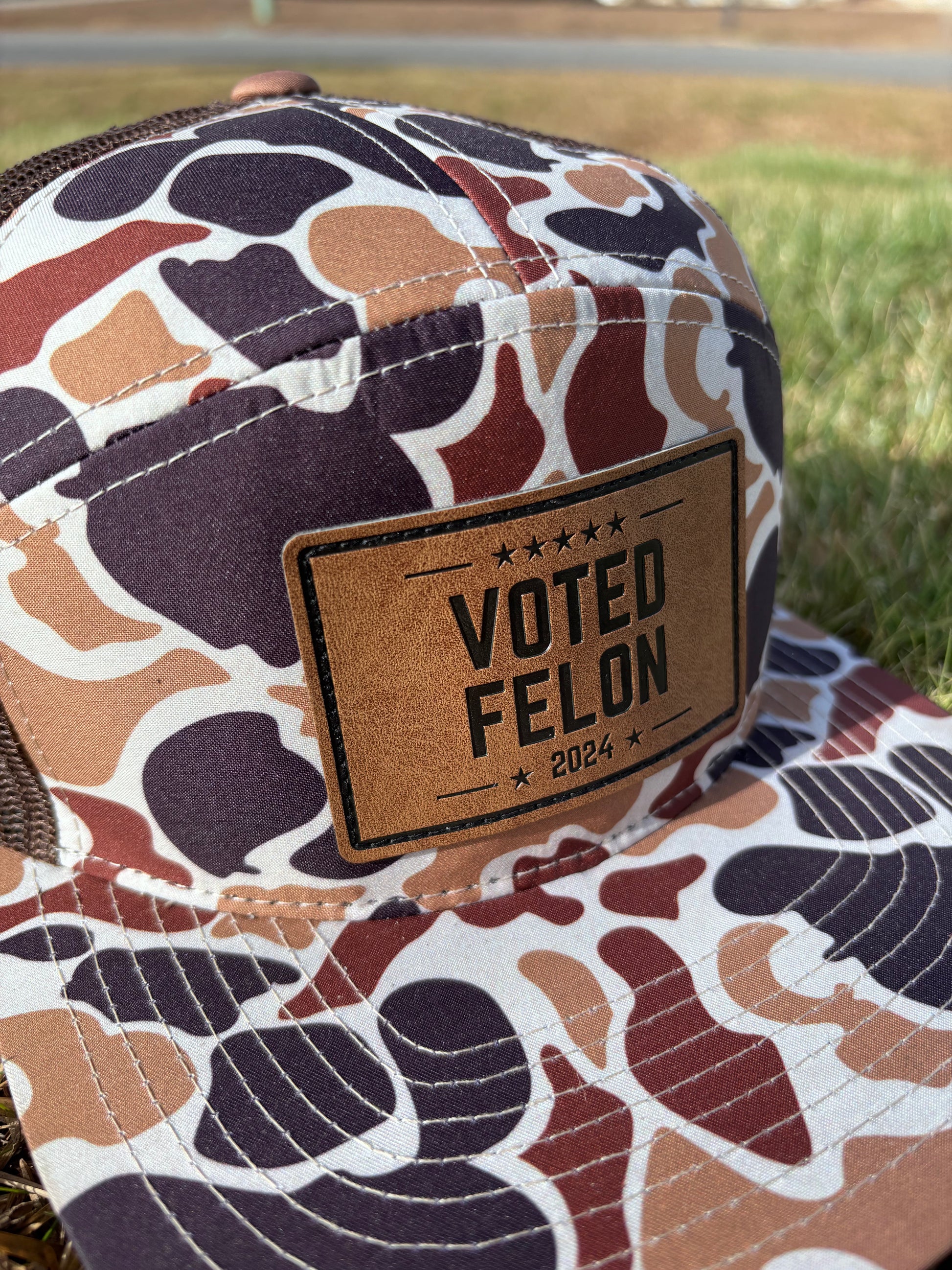 OG Camo VOTED FELON Hat
